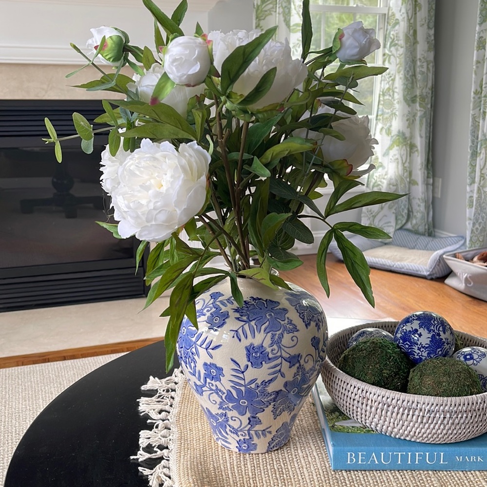 Martha Stewart Faux Peony Arrangement in Vase
